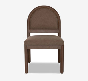 Mid-Century Modern Solid Wood Dining Chair - Arched Upholstered Backrest Side Chair with Walnut Finish