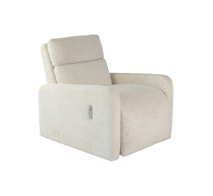 Modern Off-White Upholstered Power Recliner Chair