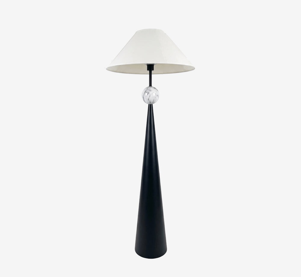 Contemporary Minimalist Floor Lamp | Resin Body & Fabric Shade