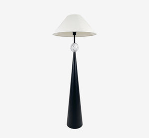 Contemporary Minimalist Floor Lamp | Resin Body & Fabric Shade