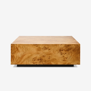 Modern Burl Wood Coffee Table – Contemporary Square & Rectangular Center Table