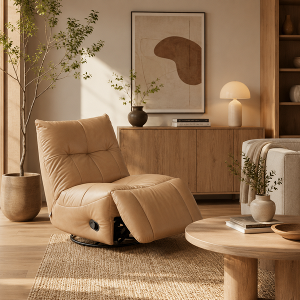 360° Swivel Recliner Chair – Modern Upholstered Lounge Chair with Adjustable Backrest