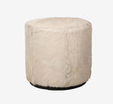 Natural Hair-on-Hide Drum Ottoman | Handcrafted Cylindrical Accent Stool