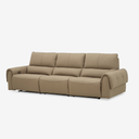 Premium Leather Reclining Sofa with Adjustable Headrests & Deep Cushioned Seating