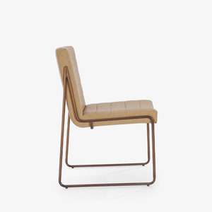 Madison Metal Frame Dining Chair in Honey Synthetic Leather
