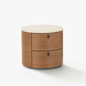 Minimalist Cylindrical Two-Drawer Nightstand