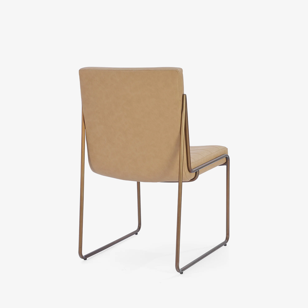 Madison Metal Frame Dining Chair in Honey Synthetic Leather