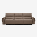 Premium Leather Reclining Sofa with Adjustable Headrests & Deep Cushioned Seating