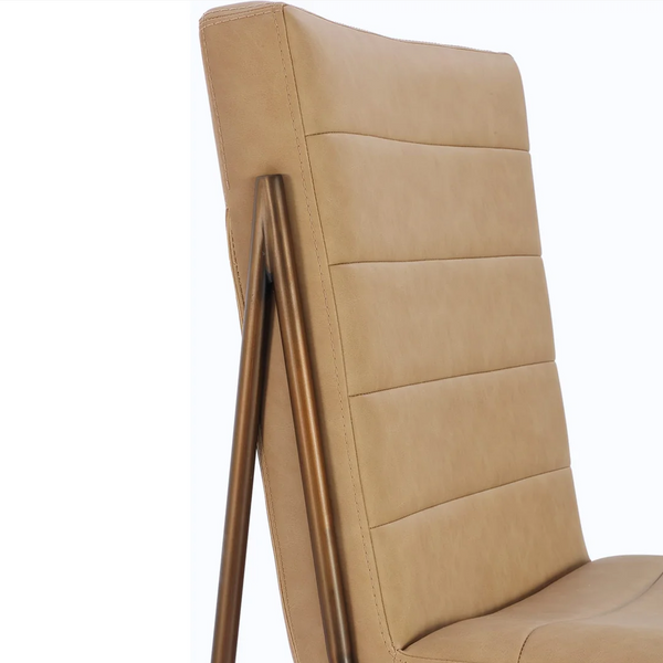 Madison Metal Frame Dining Chair in Honey Synthetic Leather