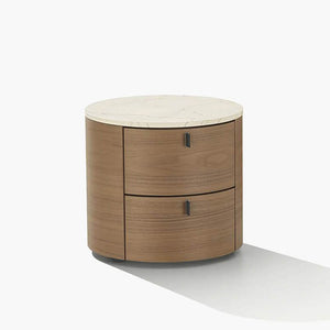 Minimalist Cylindrical Two-Drawer Nightstand