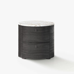 Minimalist Cylindrical Two-Drawer Nightstand
