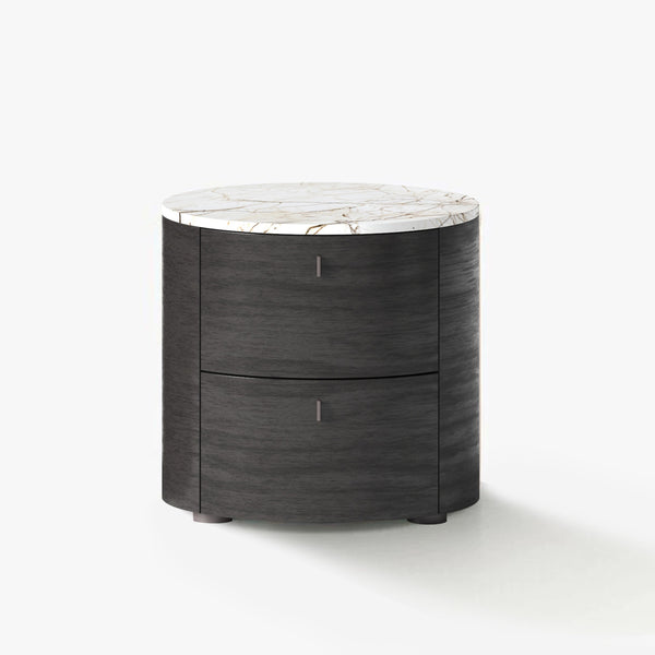 Minimalist Cylindrical Two-Drawer Nightstand