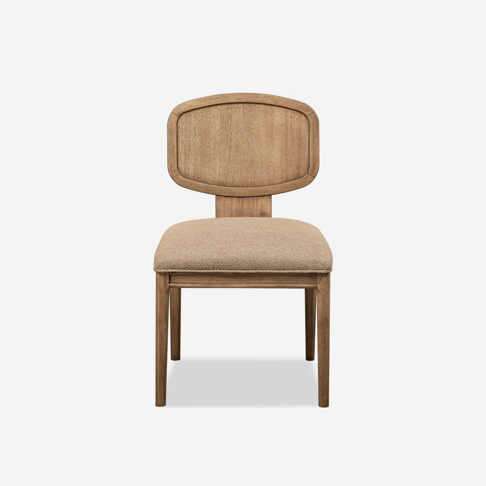 Modern Minimalist Wood Dining Chair, Upholstered Fabric Side Chair with Solid Wood Frame for Dining Room & Contemporary Spaces