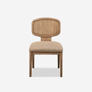 Modern Minimalist Wood Dining Chair, Upholstered Fabric Side Chair with Solid Wood Frame for Dining Room & Contemporary Spaces
