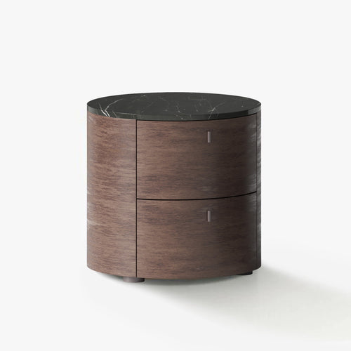 Minimalist Cylindrical Two-Drawer Nightstand