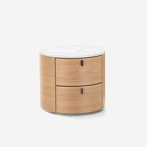 Minimalist Cylindrical Two-Drawer Nightstand
