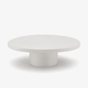 Minimalist White Organic Oval Coffee Table – Sculptural Pebble-Shaped Center Table – Modern Pedestal Low Table for Living Room