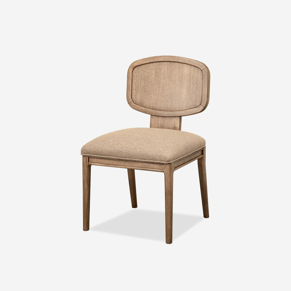 Modern Minimalist Wood Dining Chair, Upholstered Fabric Side Chair with Solid Wood Frame for Dining Room & Contemporary Spaces