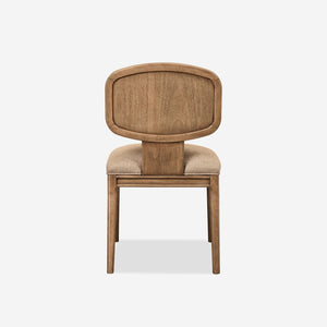 Modern Minimalist Wood Dining Chair, Upholstered Fabric Side Chair with Solid Wood Frame for Dining Room & Contemporary Spaces