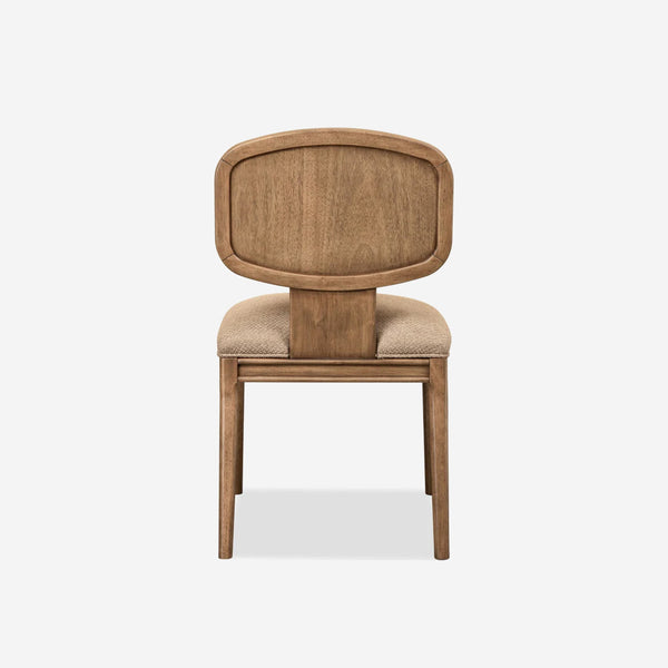 Modern Minimalist Wood Dining Chair, Upholstered Fabric Side Chair with Solid Wood Frame for Dining Room & Contemporary Spaces
