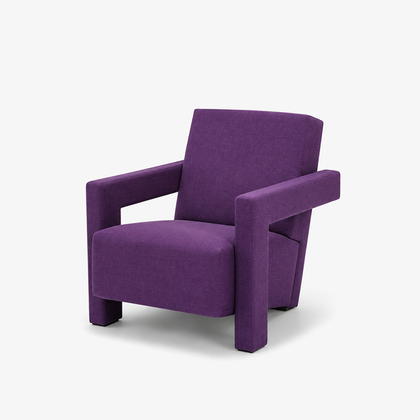 Modern Accent Chair with Geometric Armrests - Contemporary Upholstered Single Sofa Chair for Living Room, Bedroom & Office Lounge