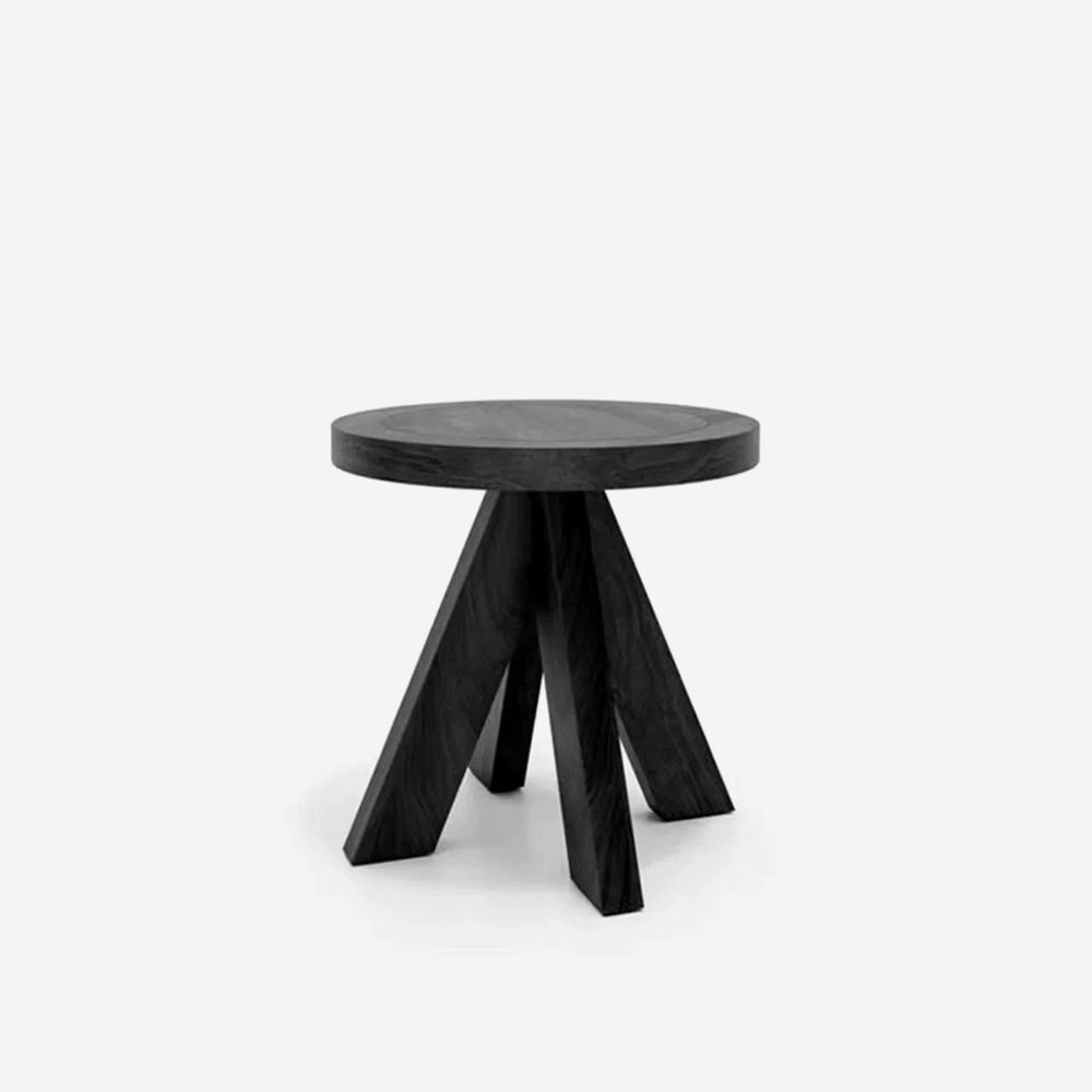 Solid Wood Round Side Table