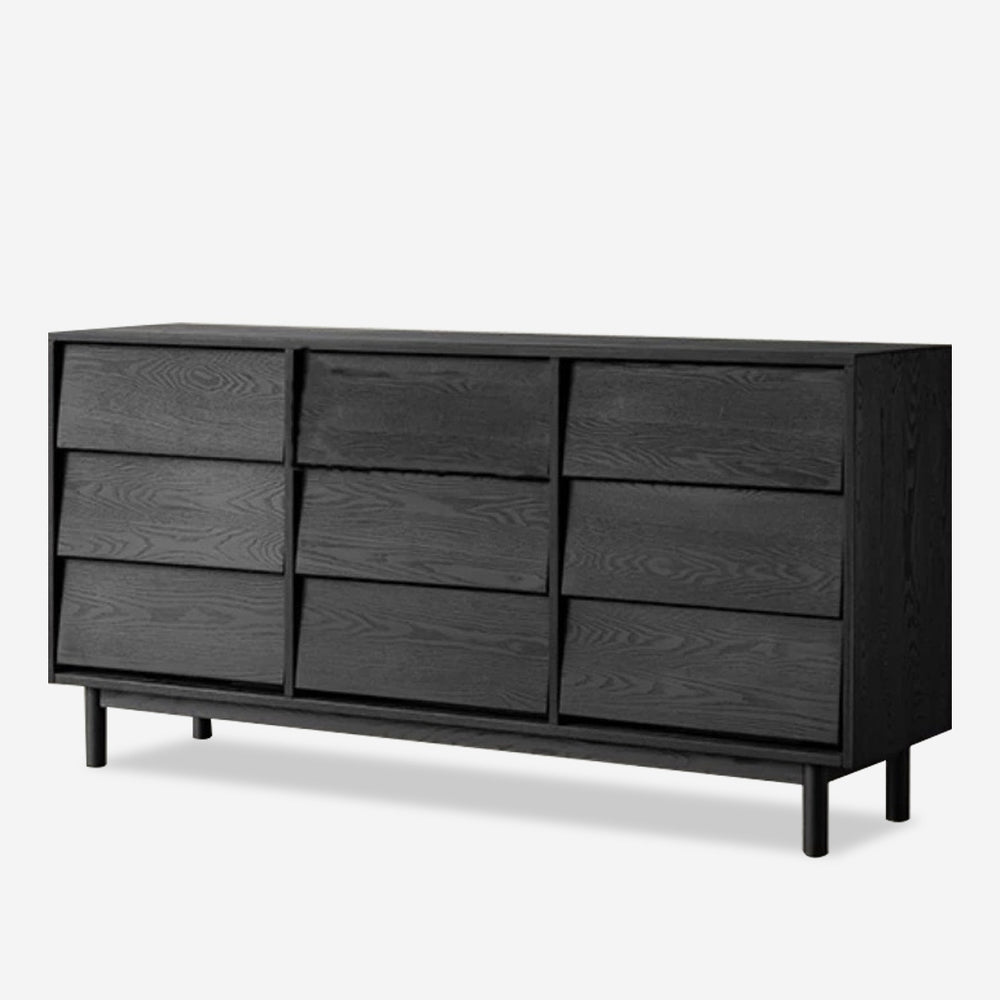 Solid Wood Dresser with Nine Drawers