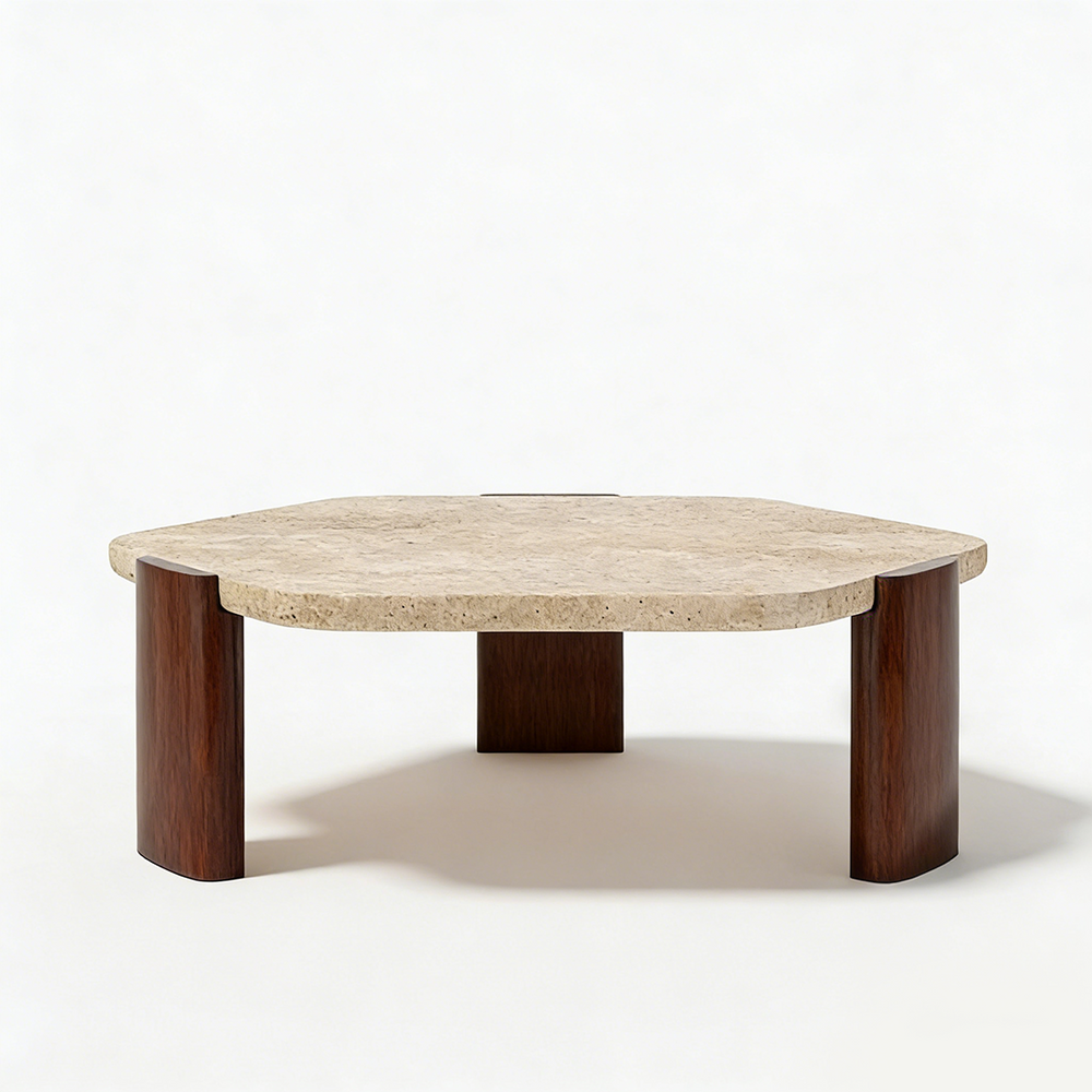 Moonlight Travertine Coffee Table