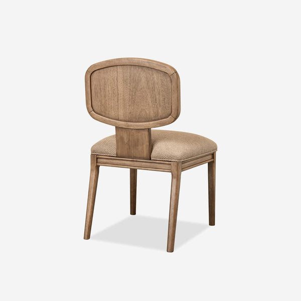 Modern Minimalist Wood Dining Chair, Upholstered Fabric Side Chair with Solid Wood Frame for Dining Room & Contemporary Spaces