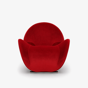 Modern Sculptural Velvet Lounge Chair – Curved Accent Armchair