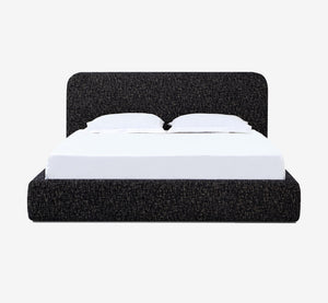 Modern Charcoal Textured Upholstered Platform Bed