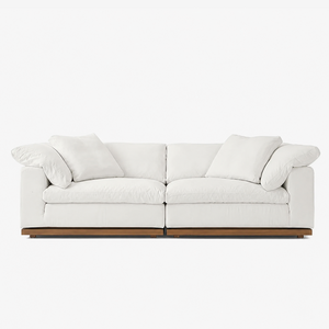 Fluffy Wood Frame Sectional Sofa