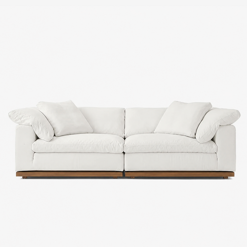 Fluffy Wood Frame Sectional Sofa