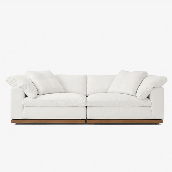Fluffy Wood Frame Sectional Sofa