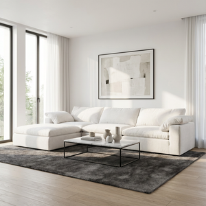 L型三人位柔软沙发（带躺椅） 