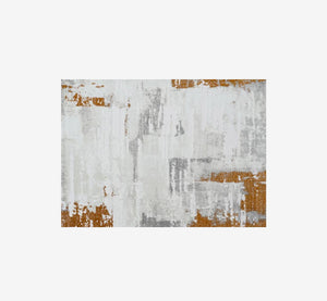 Luxury Abstract Terracotta & Gray Area Rug | High-Low Textured Pile