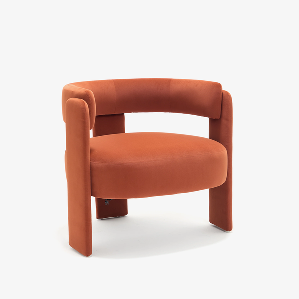 Accent Chair for Living Room, Velvet Comfy Single Sofa Chair Mid-Century Modern Armchair Wooden Legs for Bedroom Office Reading
