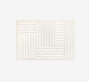 Winnie Modern Geometric Textured Area Rug | Soft Cream High-Low Pile