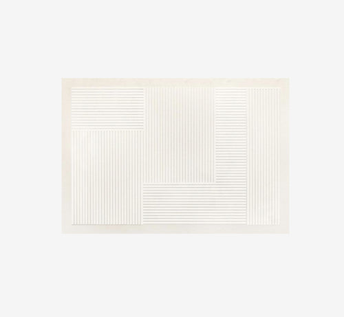 Winnie Modern Geometric Textured Area Rug | Soft Cream High-Low Pile