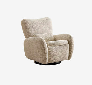 Modern Minimalist Down-Filled Power Recliner Chair | Chenille Swivel Accent Sofa