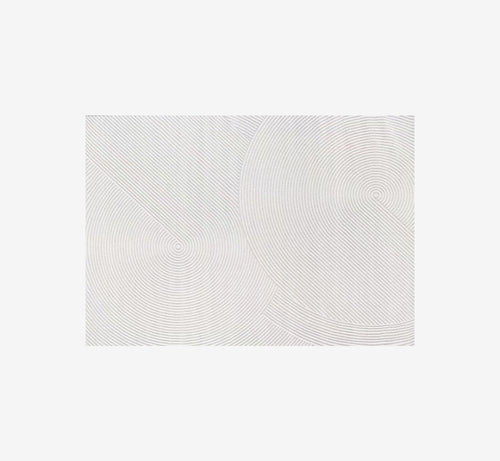 Modern Abstract Flowing Line Textured Area Rug | High-Low Pile Cream Carpet