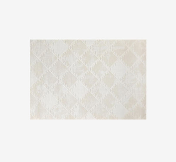 "Autumn Moon" Japandi Geometric Diamond Area Rug | Wilton Woven Textured Pile