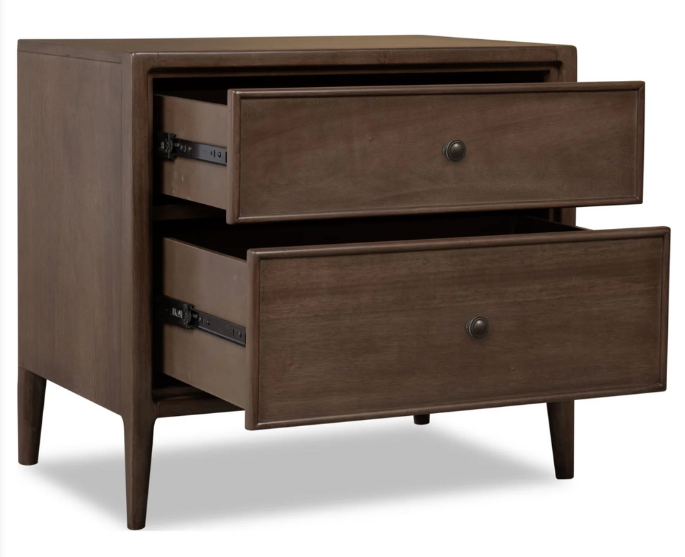 Mid-Century Modern 2-Drawer Nightstand