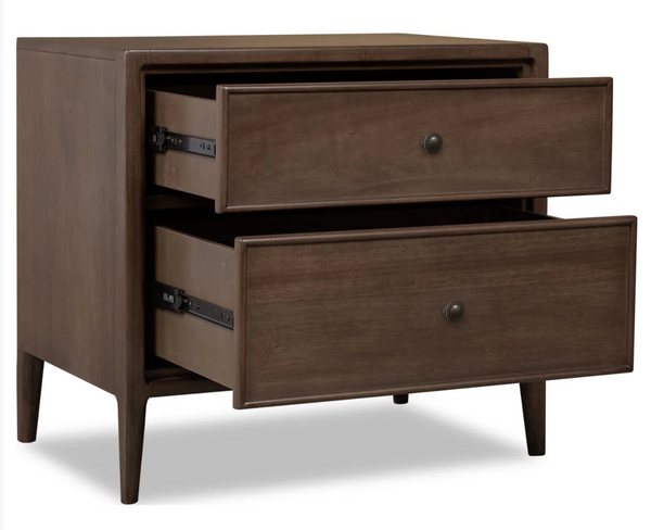 Mid-Century Modern 2-Drawer Nightstand