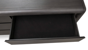 Drawer Acacia Wood Double Dresser – Deep Jaguar Finish – Modern Dark Wood Bedroom Chest & Sideboard