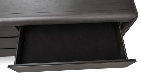 Drawer Acacia Wood Double Dresser – Deep Jaguar Finish – Modern Dark Wood Bedroom Chest & Sideboard