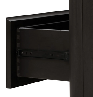 Drawer Acacia Wood Double Dresser – Deep Jaguar Finish – Modern Dark Wood Bedroom Chest & Sideboard