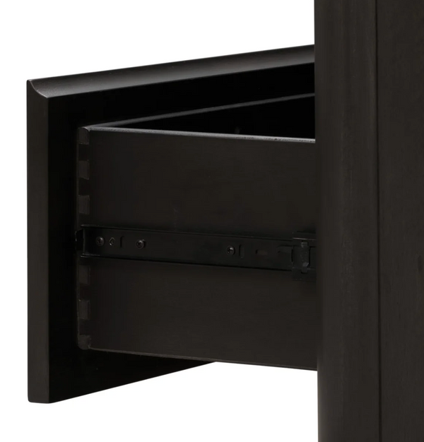 Drawer Acacia Wood Double Dresser – Deep Jaguar Finish – Modern Dark Wood Bedroom Chest & Sideboard