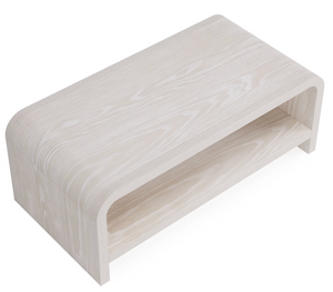 Modern Minimalist Wood Coffee Table with Storage Shelf - Scandinavian Style Rectangular Center Table for Living Room