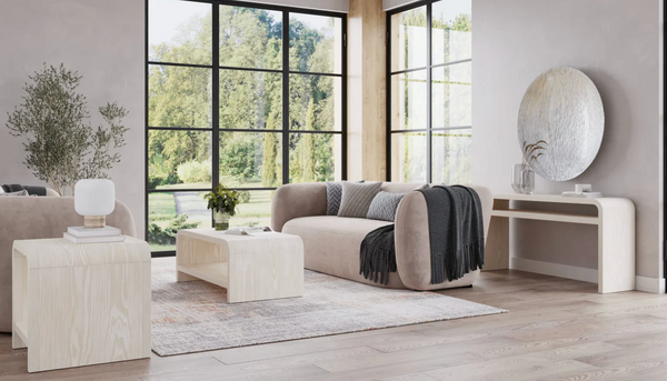 Modern Minimalist Wood Coffee Table with Storage Shelf - Scandinavian Style Rectangular Center Table for Living Room